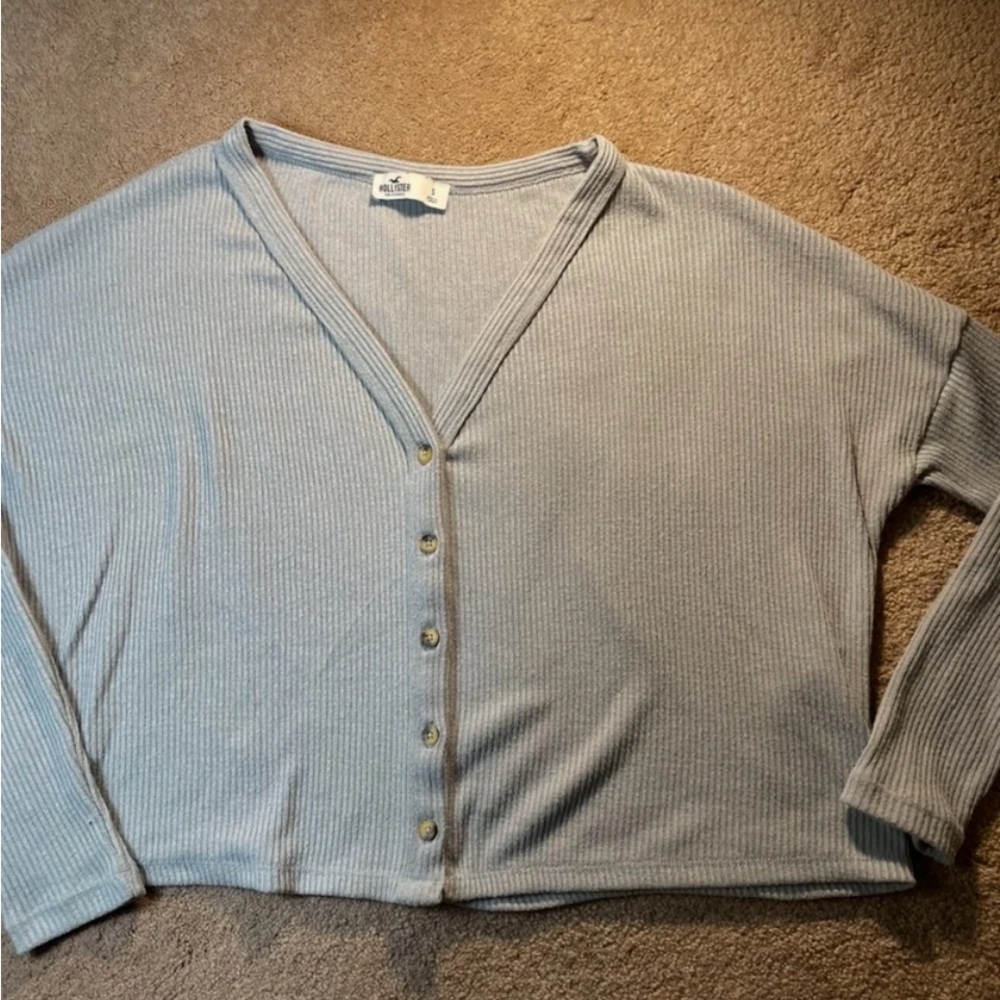 HOLLISTER Long Sleeve Semi Cropped Slouchy Style Cardigan